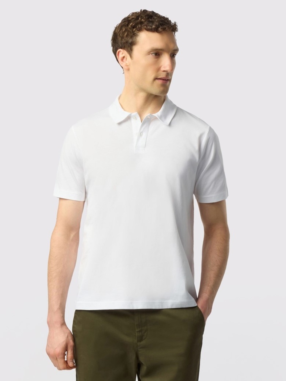 Ted Baker White 100% Cotton Polo Shirt with Subtle Slub Texture